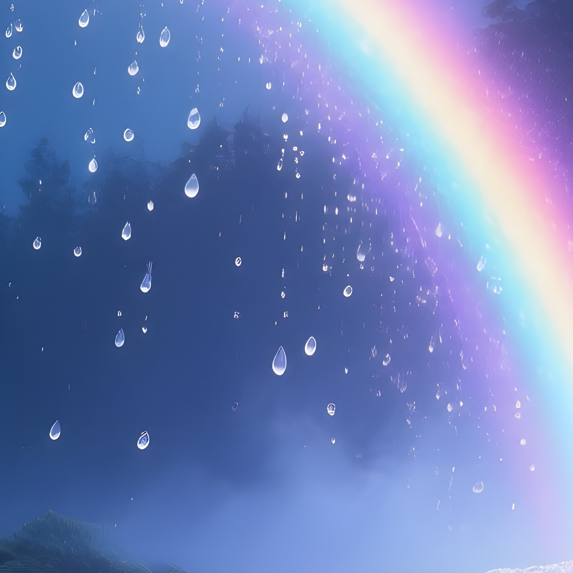 A Moonbow Arching Over A Waterfall Under Full Moon - Full Resolution Quality Preview