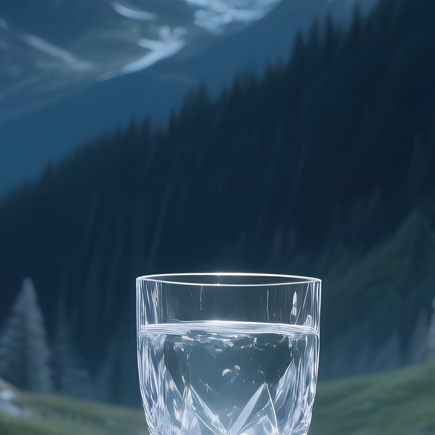 A Moonlit Alpine Meadow Altar Surrounded By Wild Lupines, Silvered Pine Trees Glistening, A Crystal - Full Resolution Quality Preview