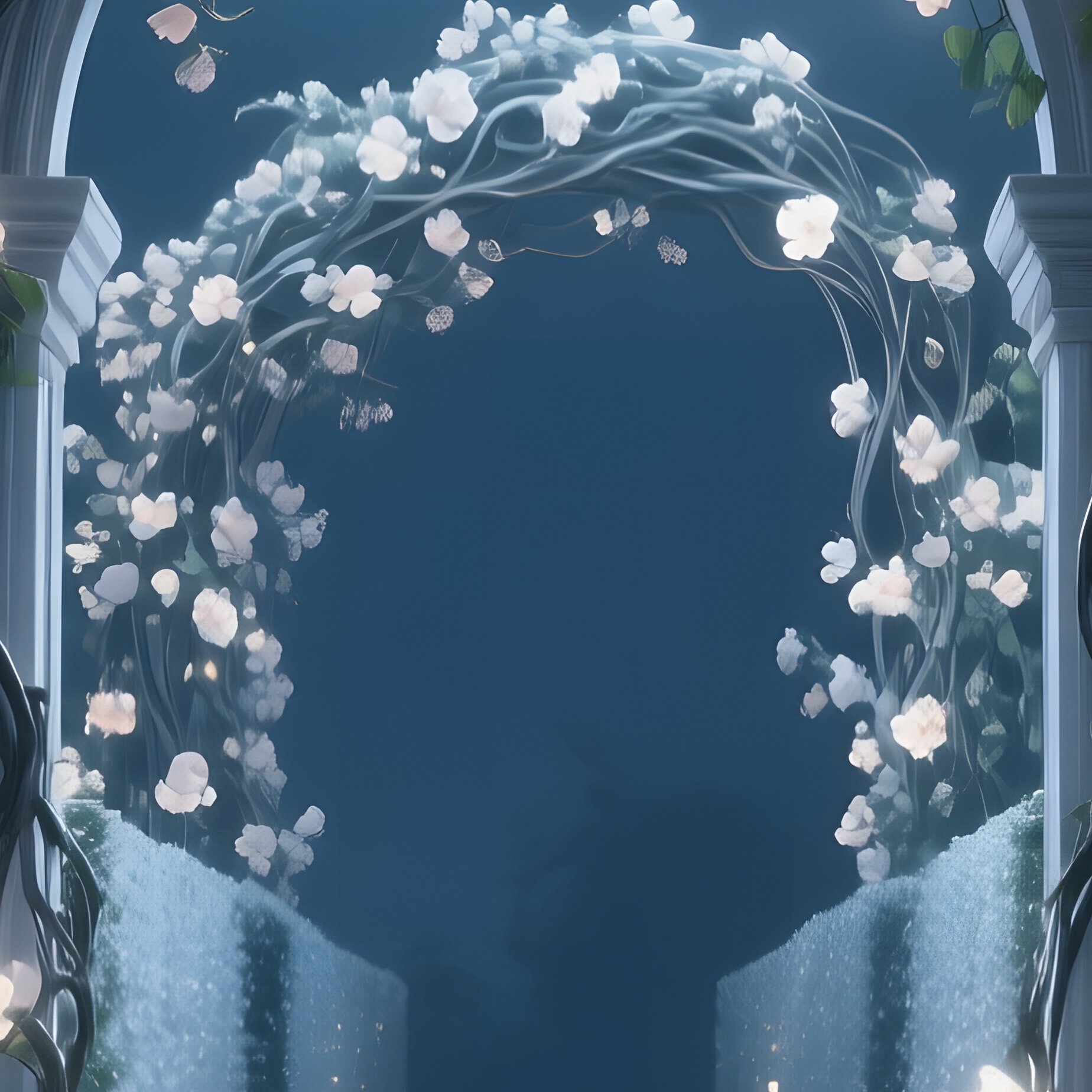 A Moonlit Pathway Lined With Towering Hedges Whose Leaves Emit A Faint Silver Glow, Leading To A - Full Resolution Quality Preview