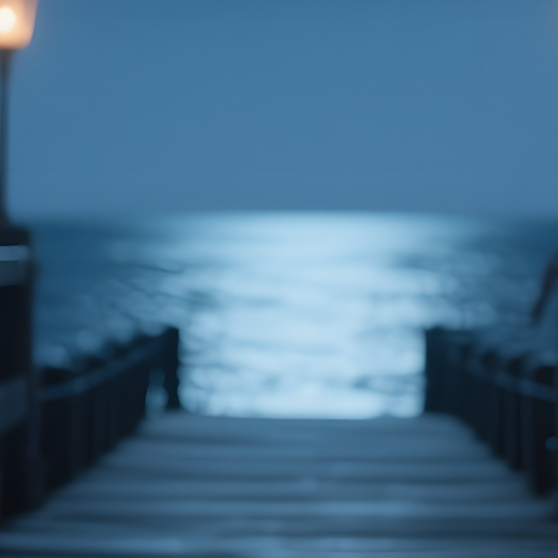 A Moonlit Seaside Pier Altar With Wooden Railings, Lanterns Swaying Gently, A Glass Jar Of - Full Resolution Quality Preview