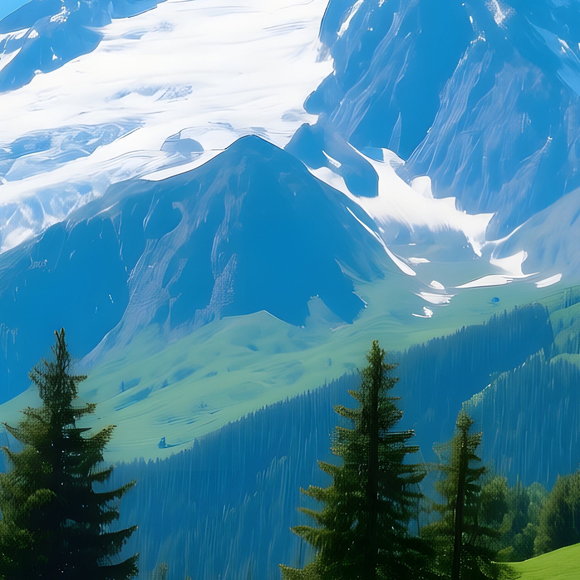 A Mountain Landscape With A Prominent Peak Landscape Mountain - Full Resolution Quality Preview