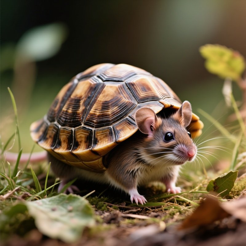 A Mouse With A Turtle Shell Texture