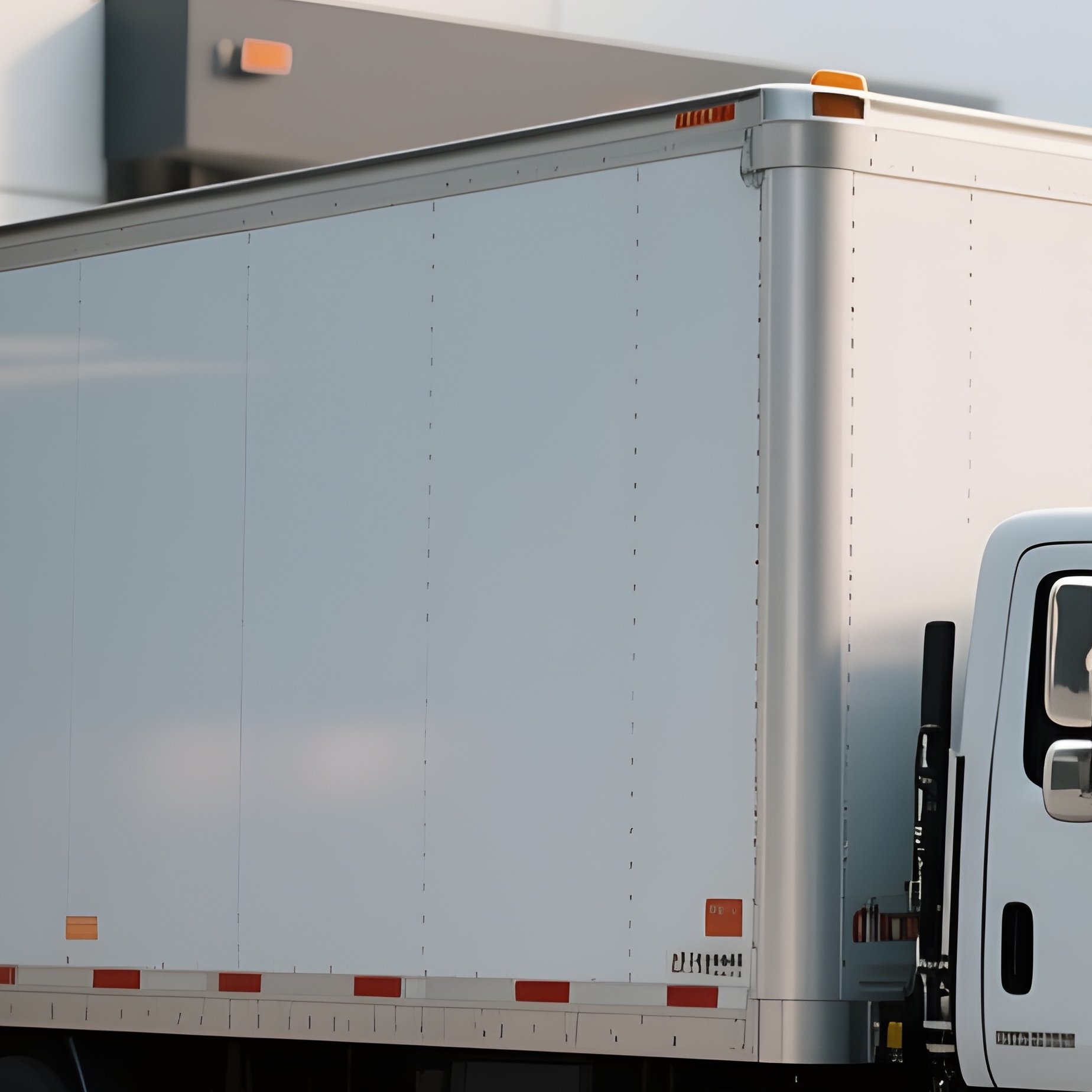 A Moving Truck Parked Beside An Office Building Interior Loading Zone - Full Resolution Quality Preview