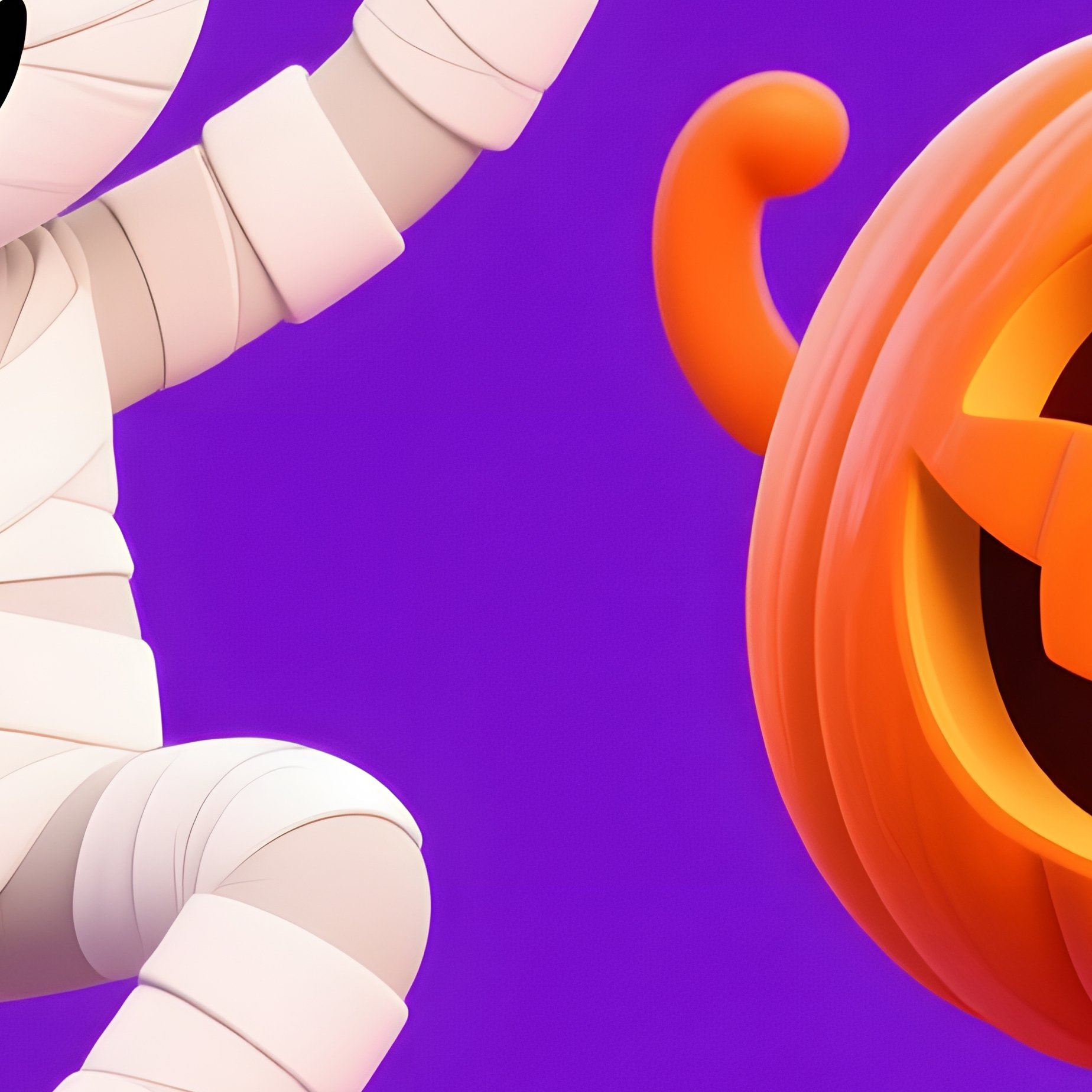 A Mummy And A Pumpkin Character Halloween Cartoon - Full Resolution Quality Preview