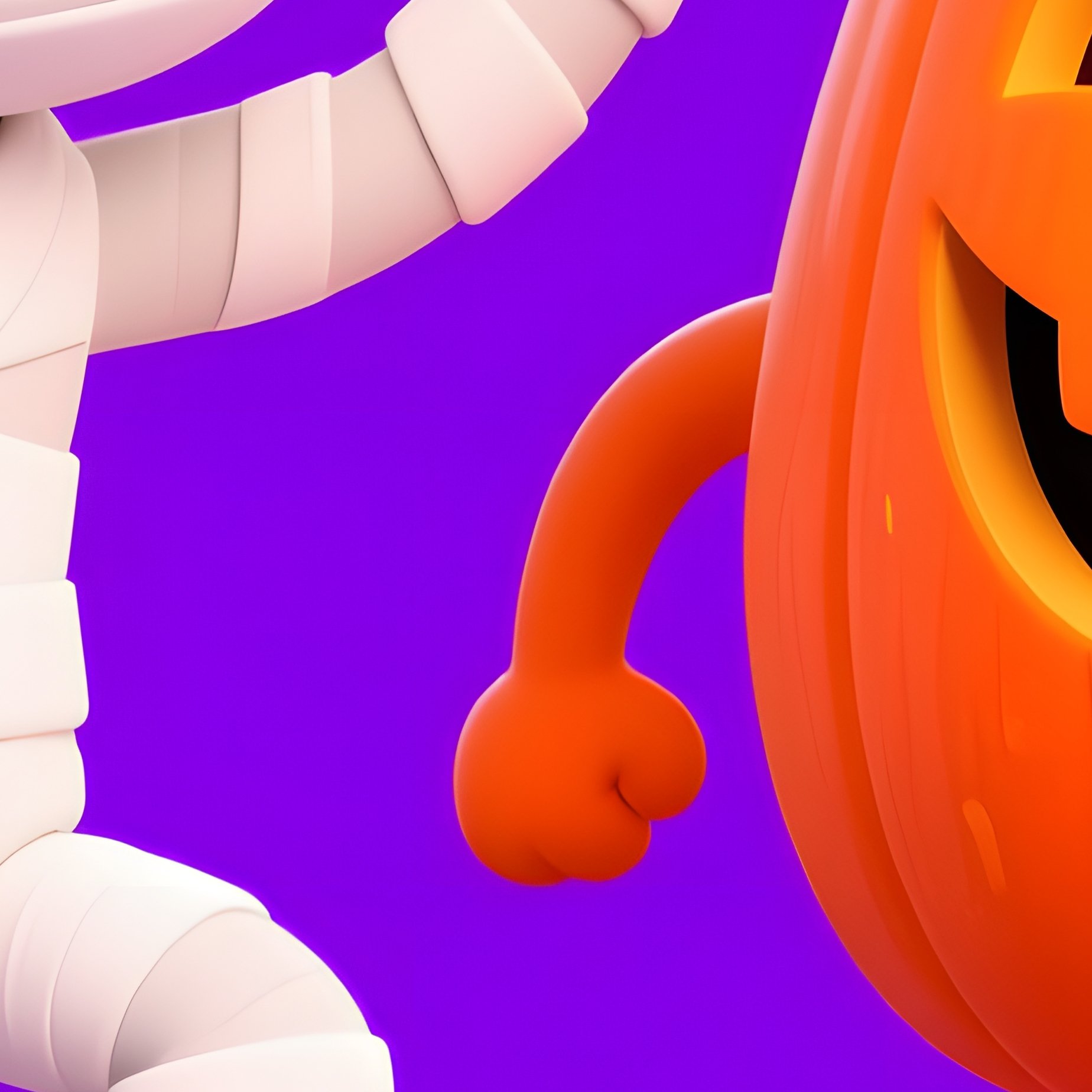 A Mummy And A Pumpkin Character Halloween Cartoon - Full Resolution Quality Preview