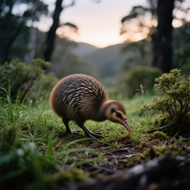 A Natural Scene Of A Bird Kiwi In The Wild