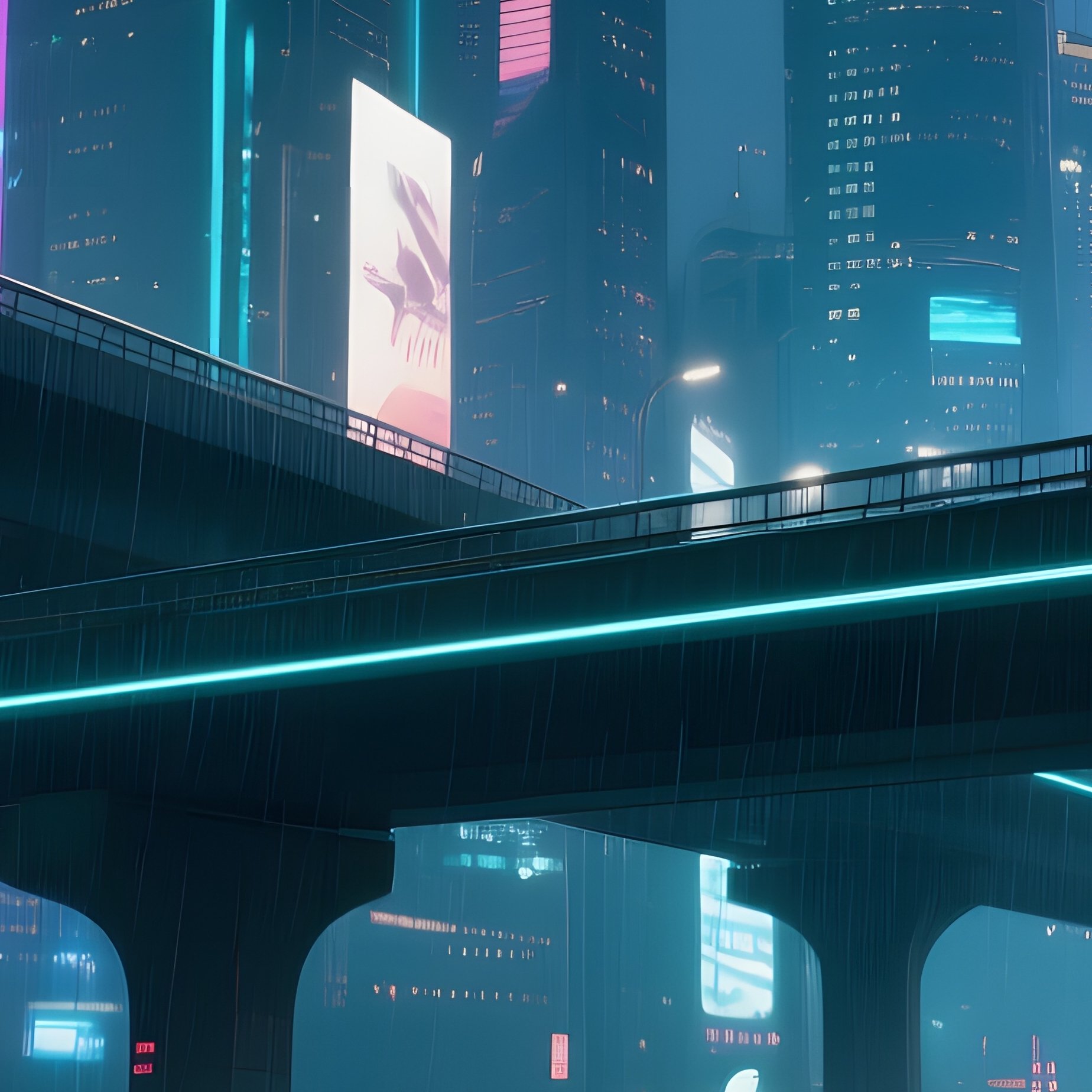 A Neon‑Lit Megacity At Night, Rain Slicking The Multi‑Level Highway As Sleek Anti‑Gravity Hover - Full Resolution Quality Preview