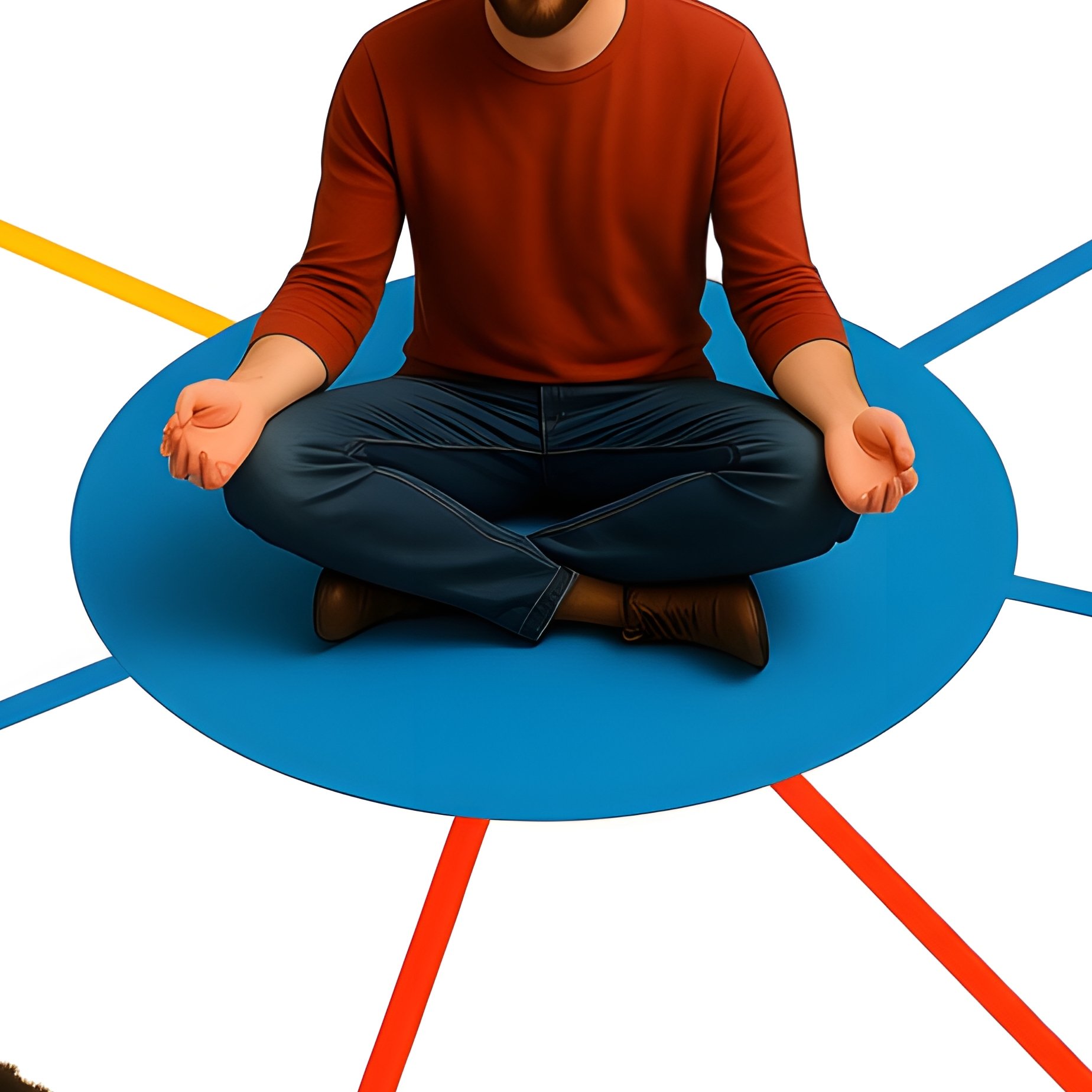 A Network Of Interconnected Individuals On Colored Circles - Full Resolution Quality Preview