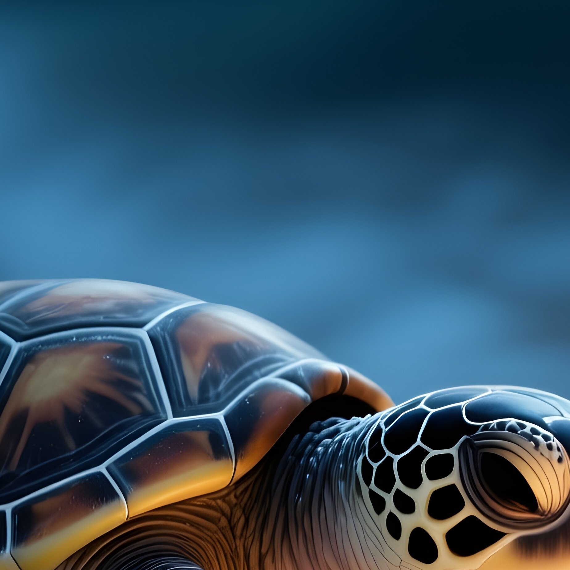 A Newborn Turtle Hatching At Night, Crawling Toward Glowing Surf. - Full Resolution Quality Preview
