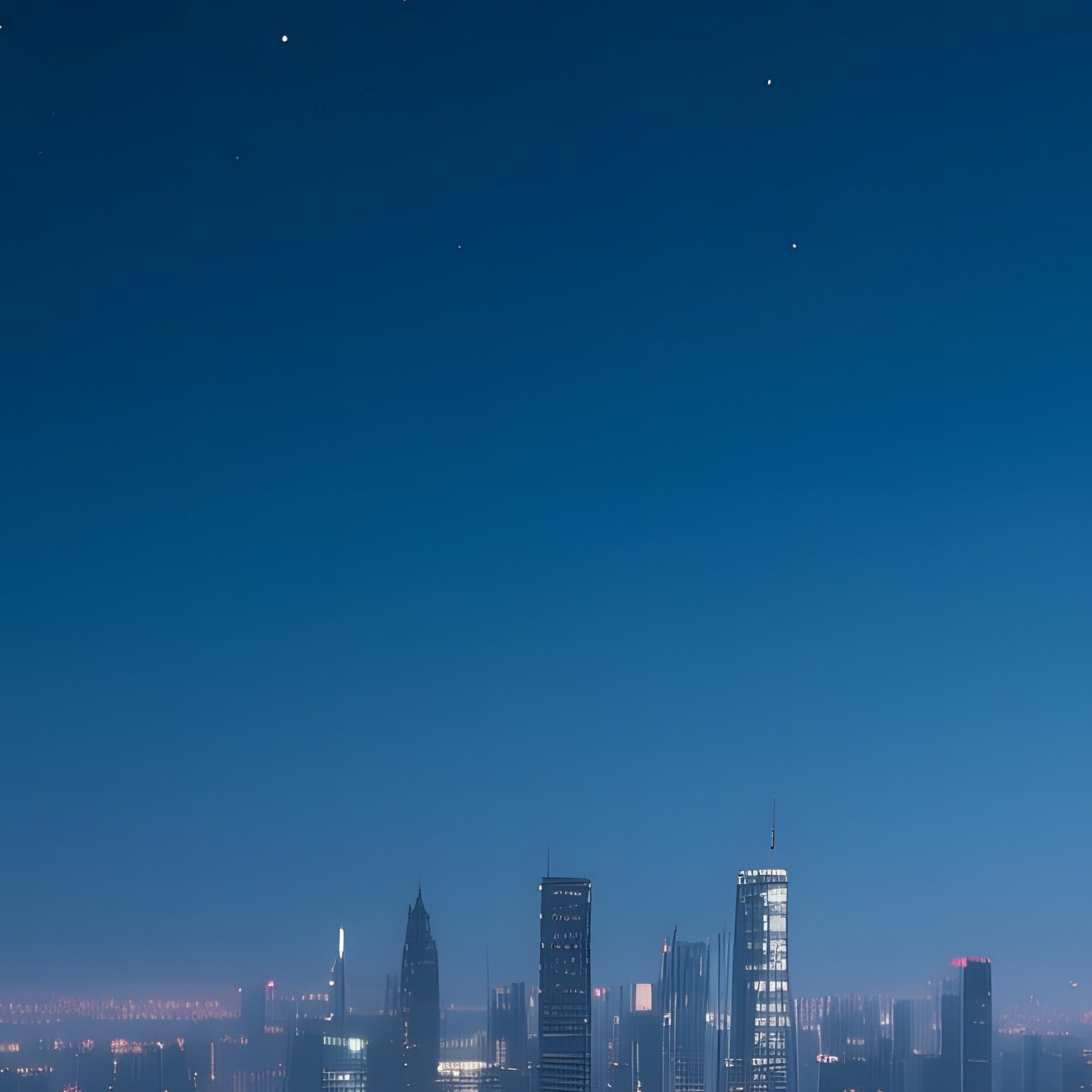 A Night Time Perspective From A Rooftop Bar Atop A Modernist Skyscraper, City Lights Stretching To - Full Resolution Quality Preview