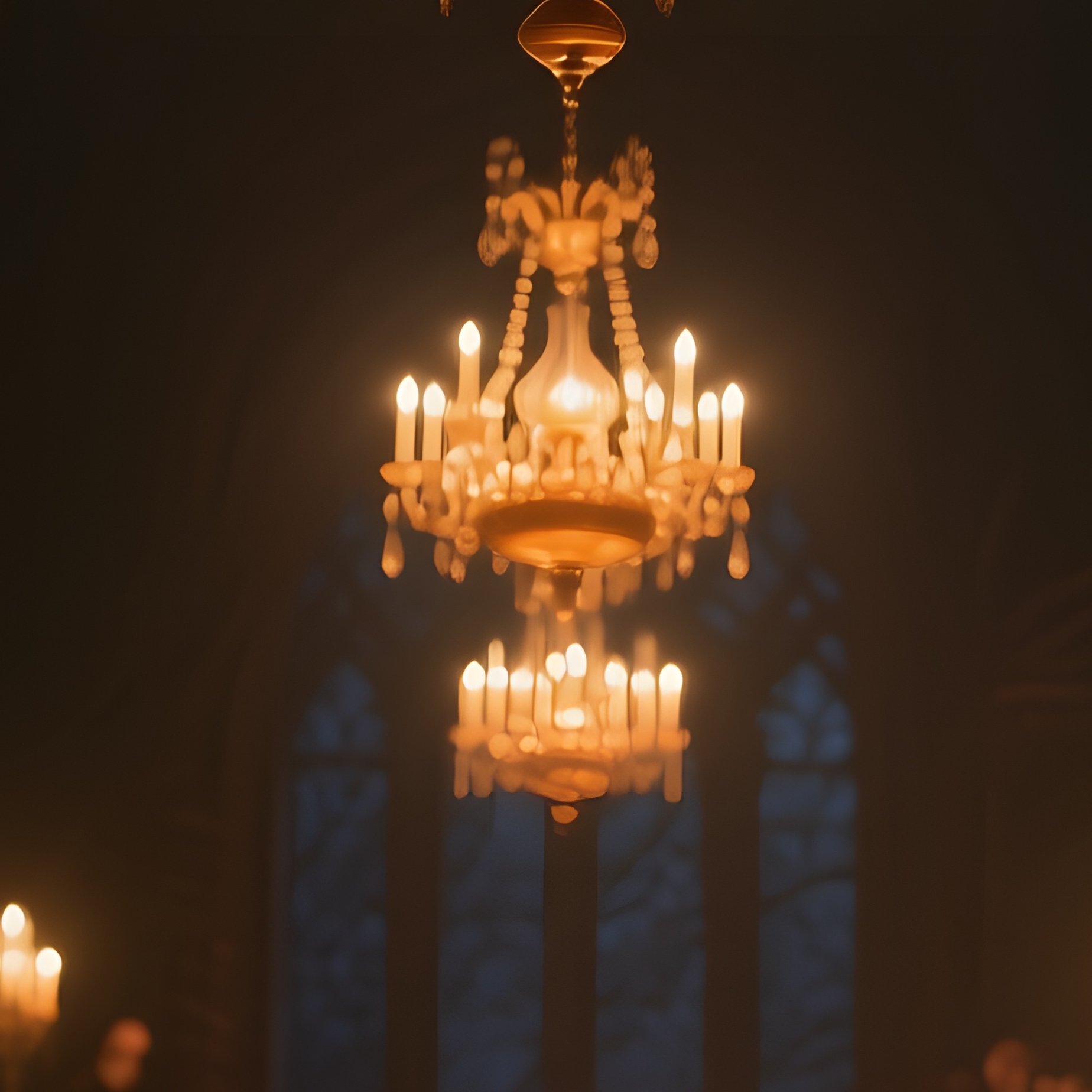 A Night‑Time Tableau Inside A Royal Banquet Hall, Chandeliers Of Oil Lamps Hanging From Vaulted - Full Resolution Quality Preview