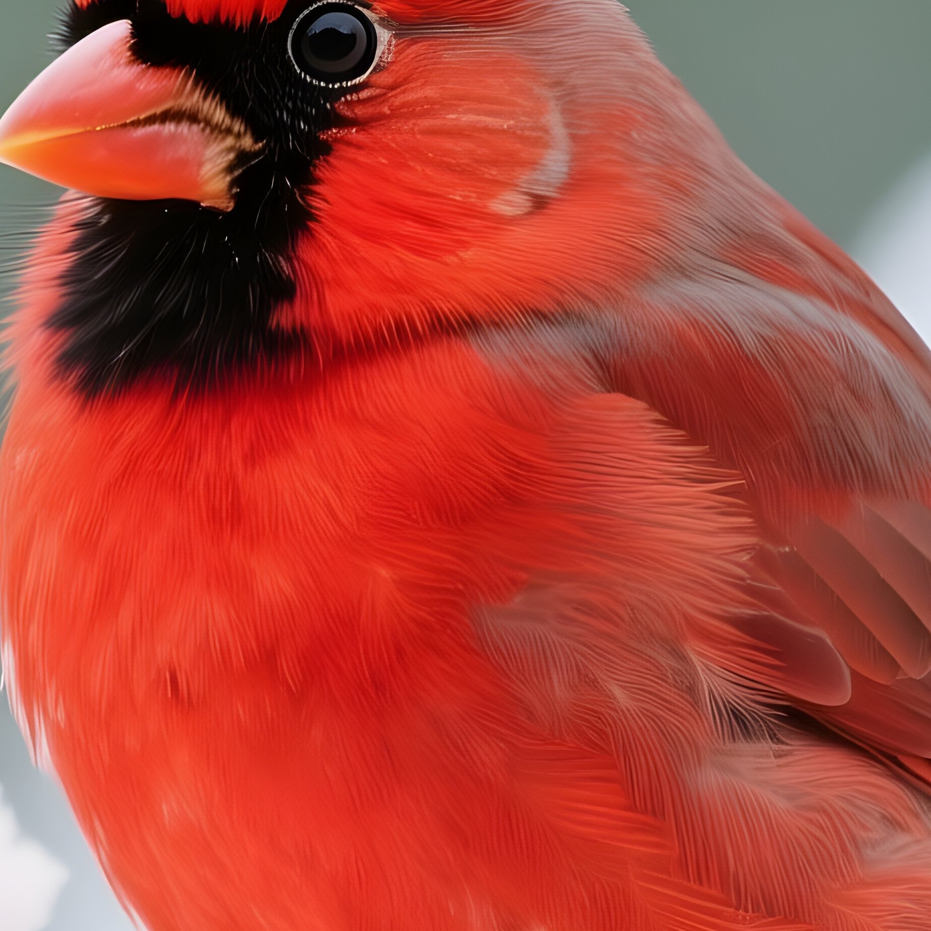 A Northern Cardinal Bird In Winter Snowscape - Full Resolution Quality Preview