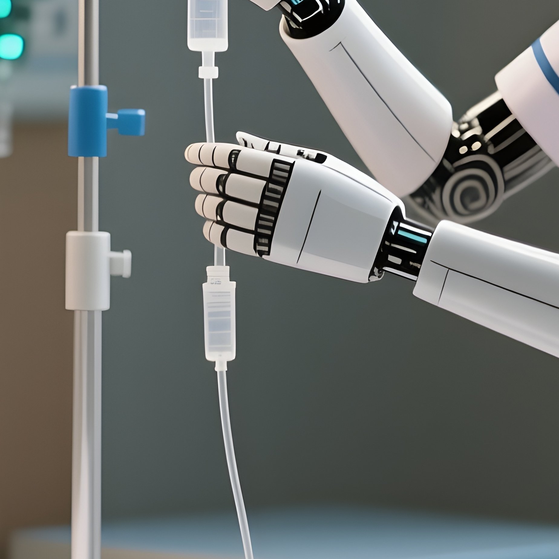 A Nurse Adjusting An Iv Drip Beside A Patient’S Bed - Full Resolution Quality Preview