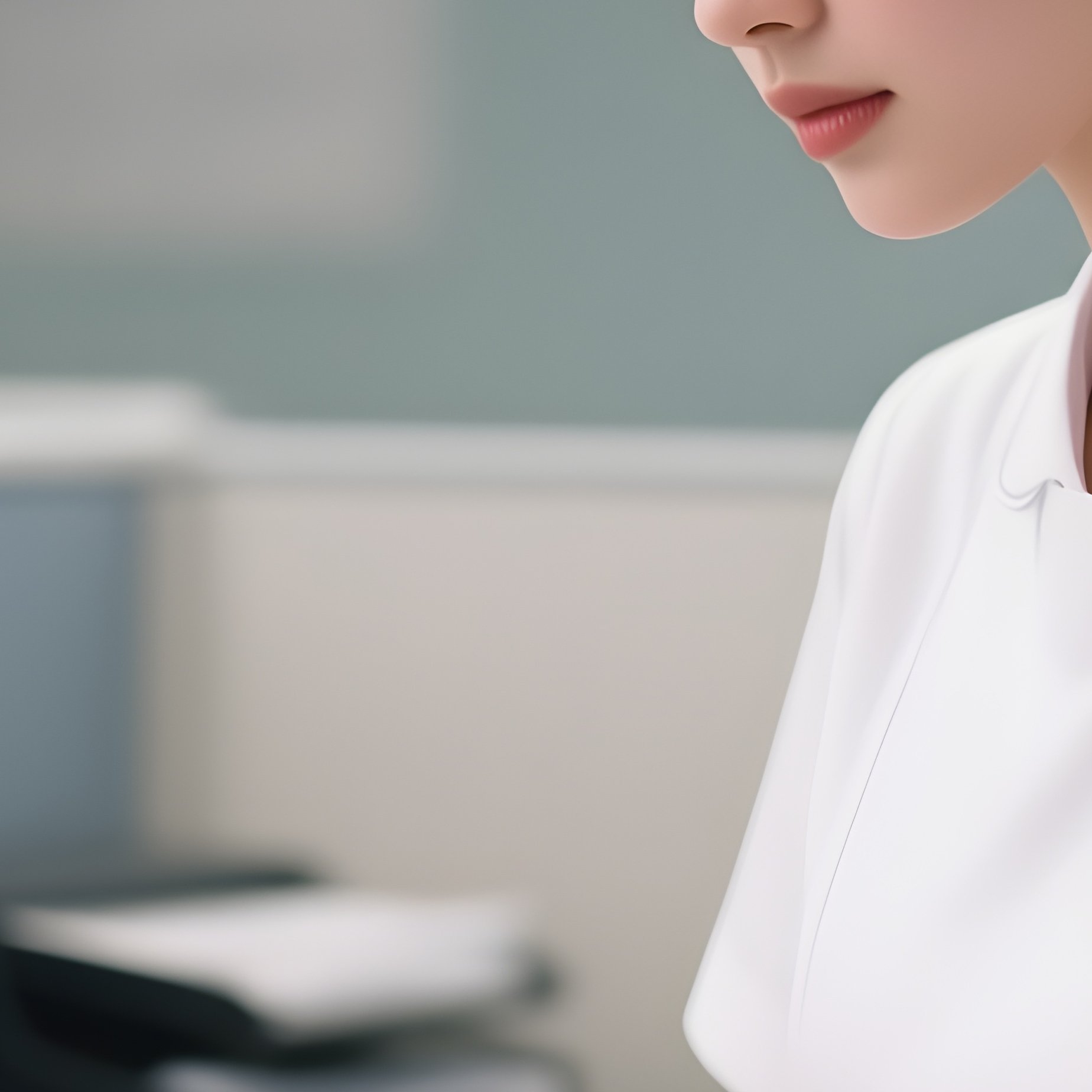 A Nurse Documenting Care Updates At A Workstation - Full Resolution Quality Preview