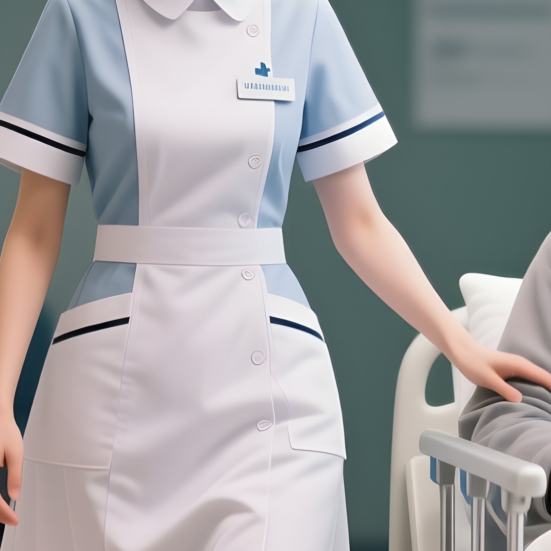 A Nurse Escorting A Patient To An Outpatient Clinic - Full Resolution Quality Preview