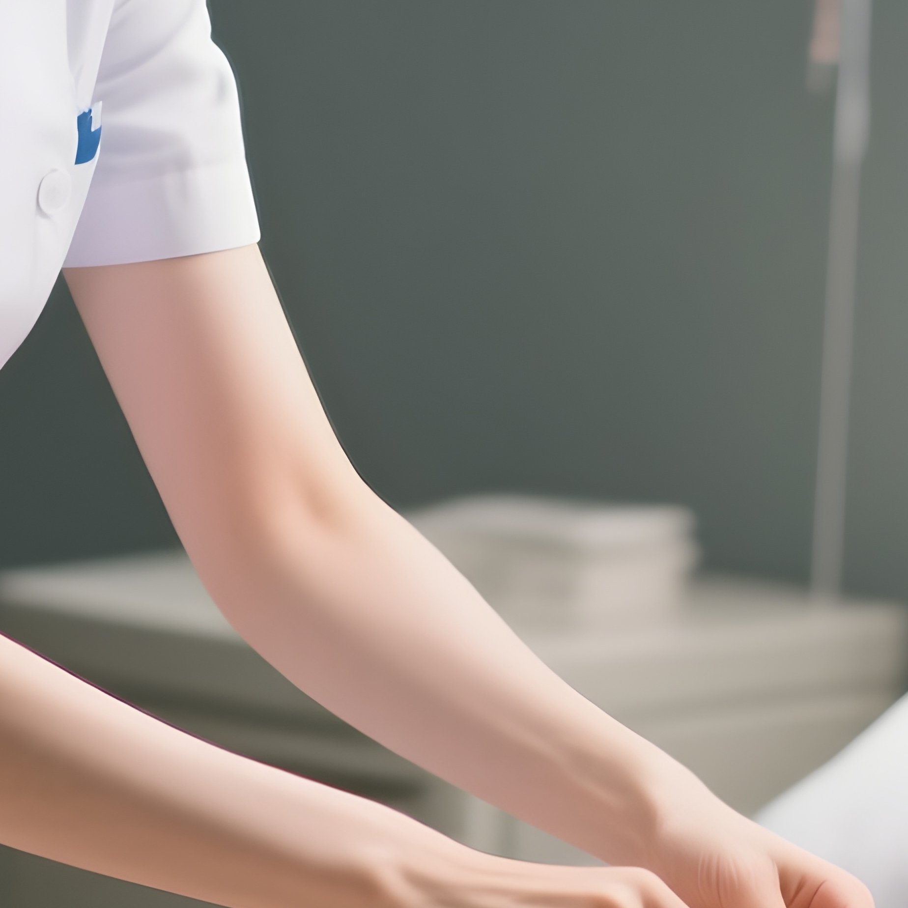 A Nurse Placing A Blanket Over A Resting Patient - Full Resolution Quality Preview
