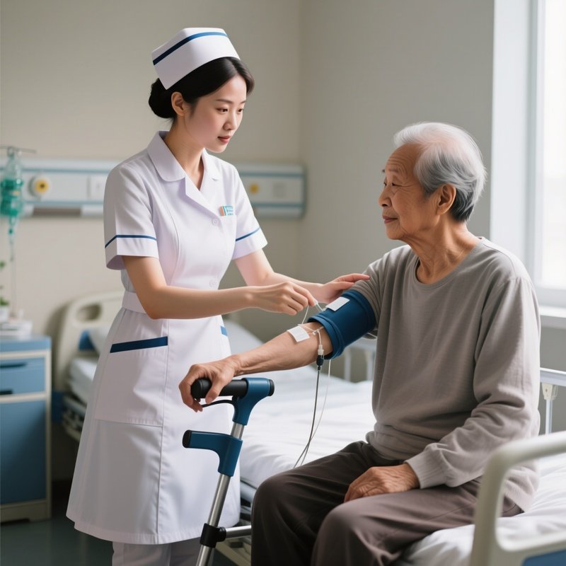 A Nurse Teaching A Patient How To Use Mobility Aids