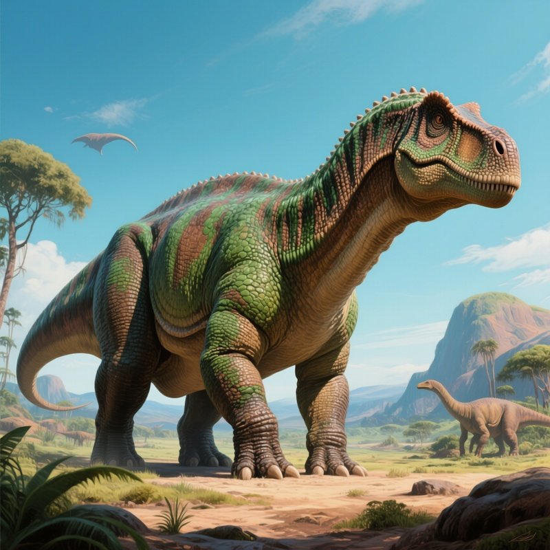 A Painting Of An Apatosaurus Dinosaur