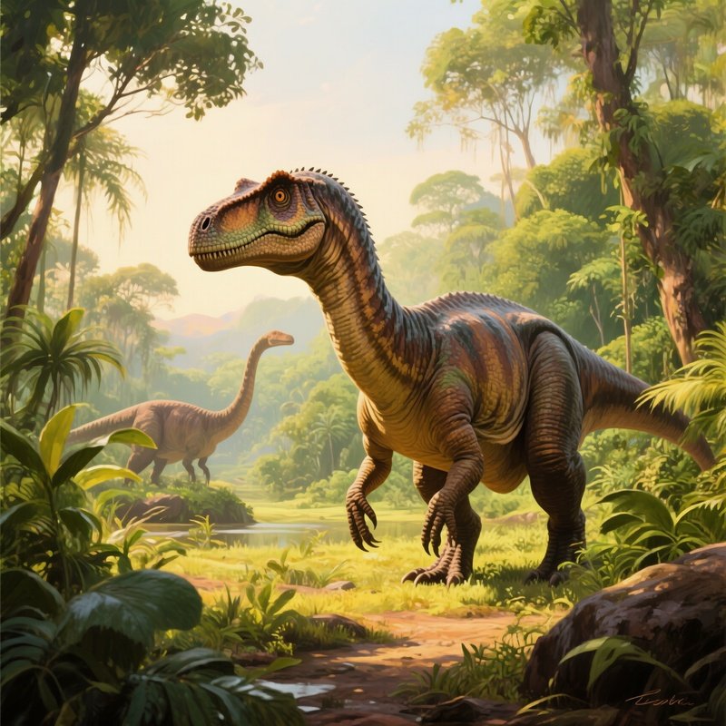 A Painting Of Tuojiangosaurus