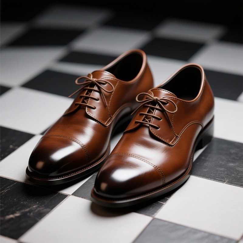 A Pair Of Brown Leather Shoes Brown Shoes Leather