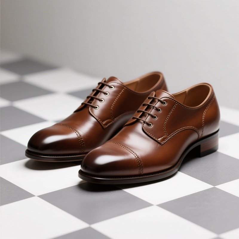 A Pair Of Brown Leather Shoes Brown Shoes Leather