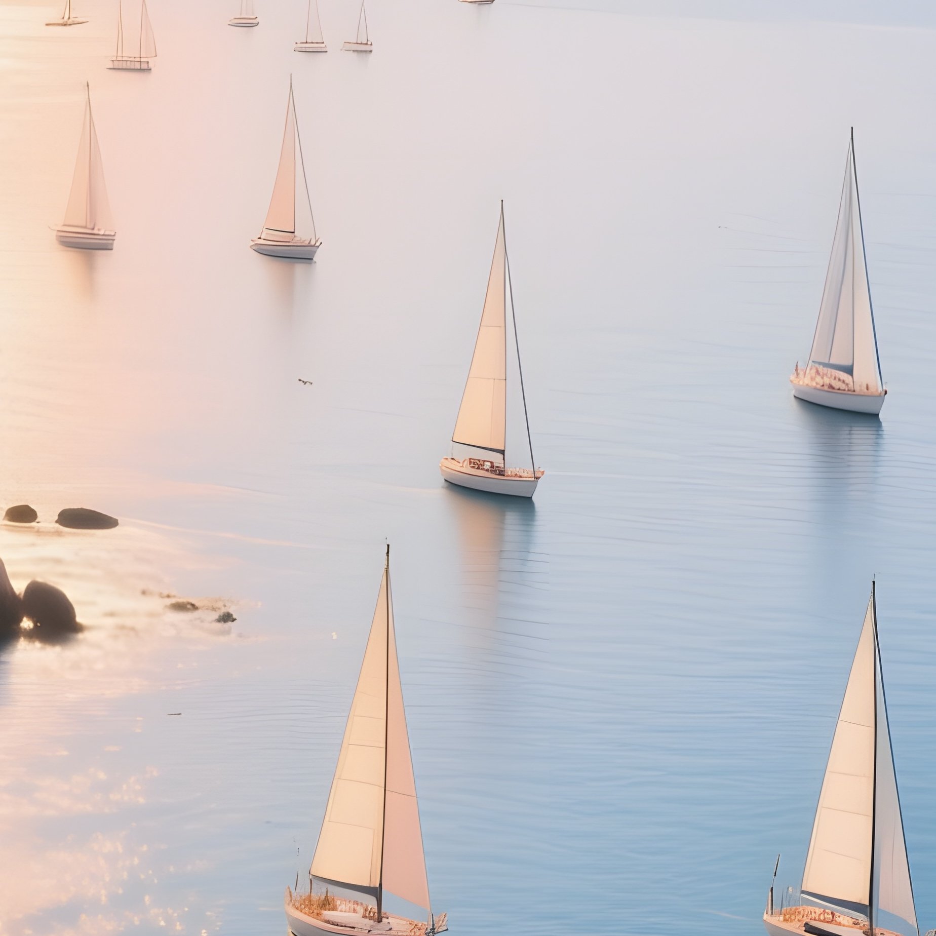 A Panoramic View Of A Mediterranean Coastline At Golden Hour, Pastel Cliffs Dotted With Vineyards, - Full Resolution Quality Preview