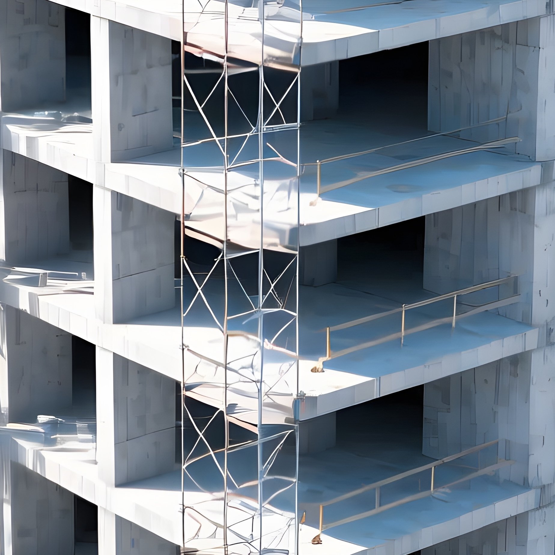 A Partially Built Apartment Complex Surrounded By Scaffolding - Full Resolution Quality Preview