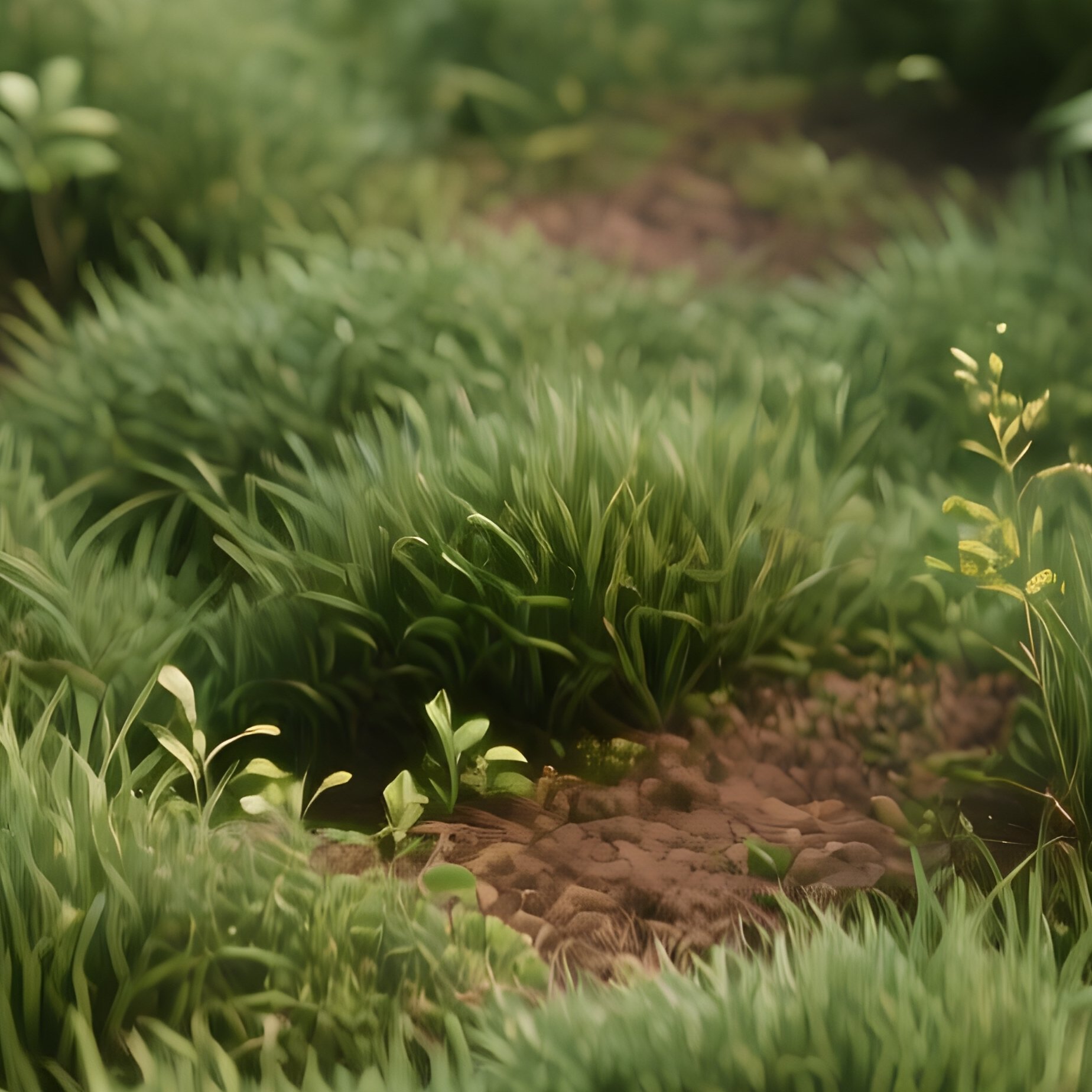 A Patch Of Grass On A Tiled Surface Grass Digital Rendering - Full Resolution Quality Preview