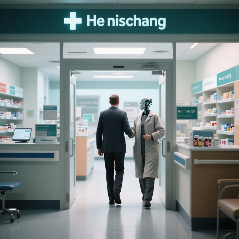 A Patient Being Escorted To The Hospital Pharmacy For Medications