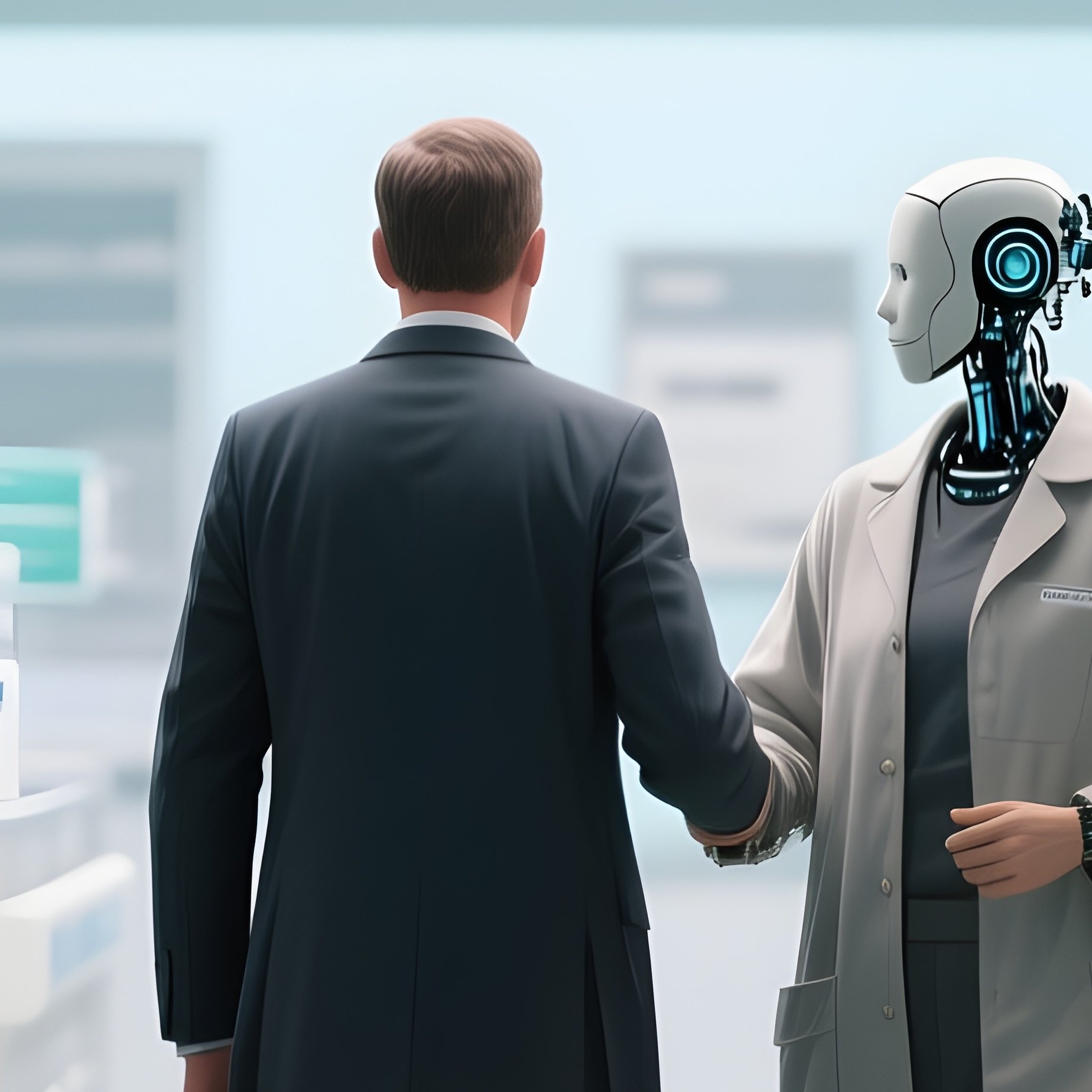 A Patient Being Escorted To The Hospital Pharmacy For Medications - Full Resolution Quality Preview