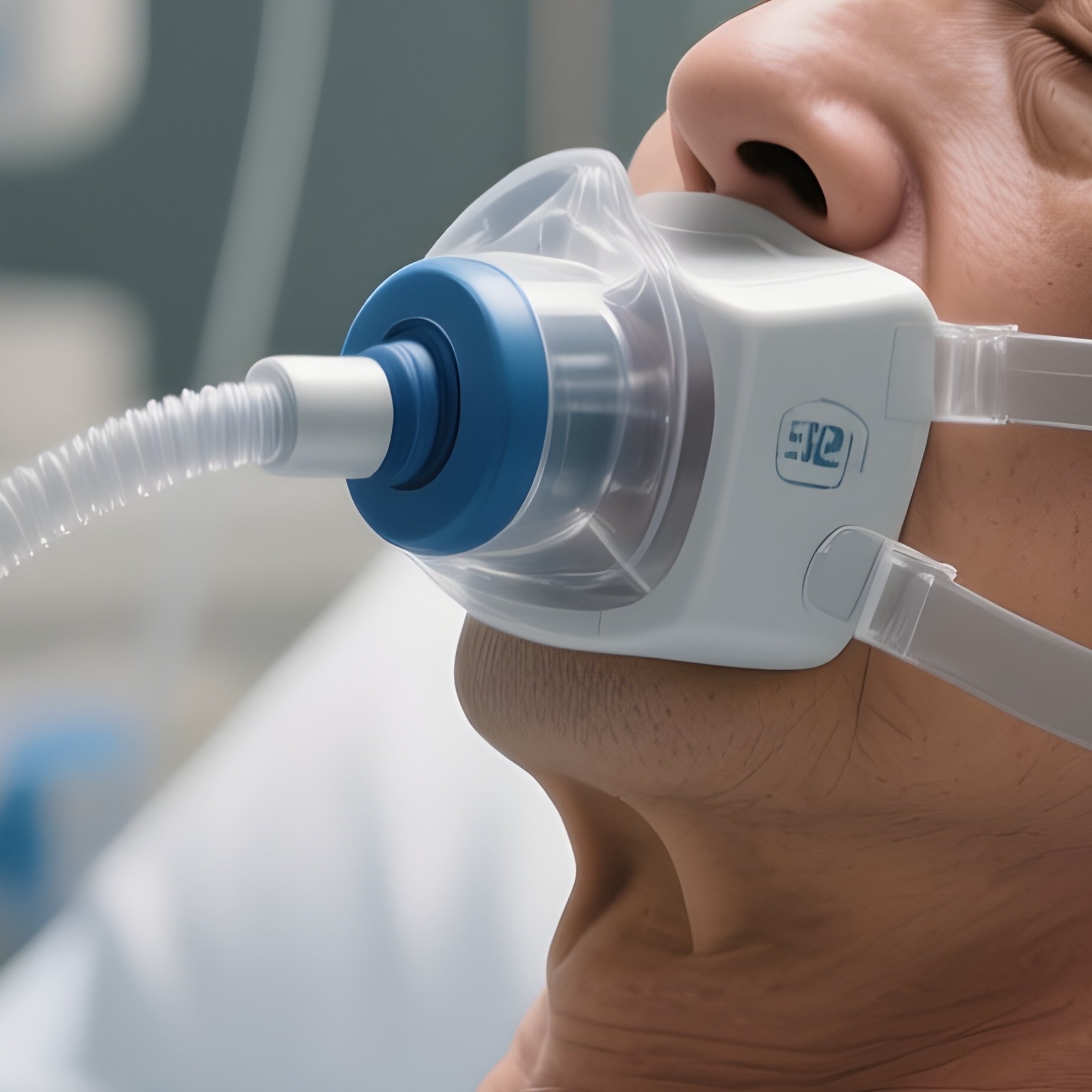 A Patient Doing Breathing Exercises With A Spirometer - Full Resolution Quality Preview