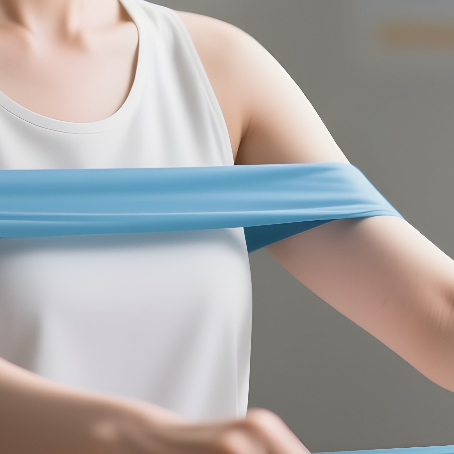 A Patient Receiving Physiotherapy With Elastic Bands - Full Resolution Quality Preview