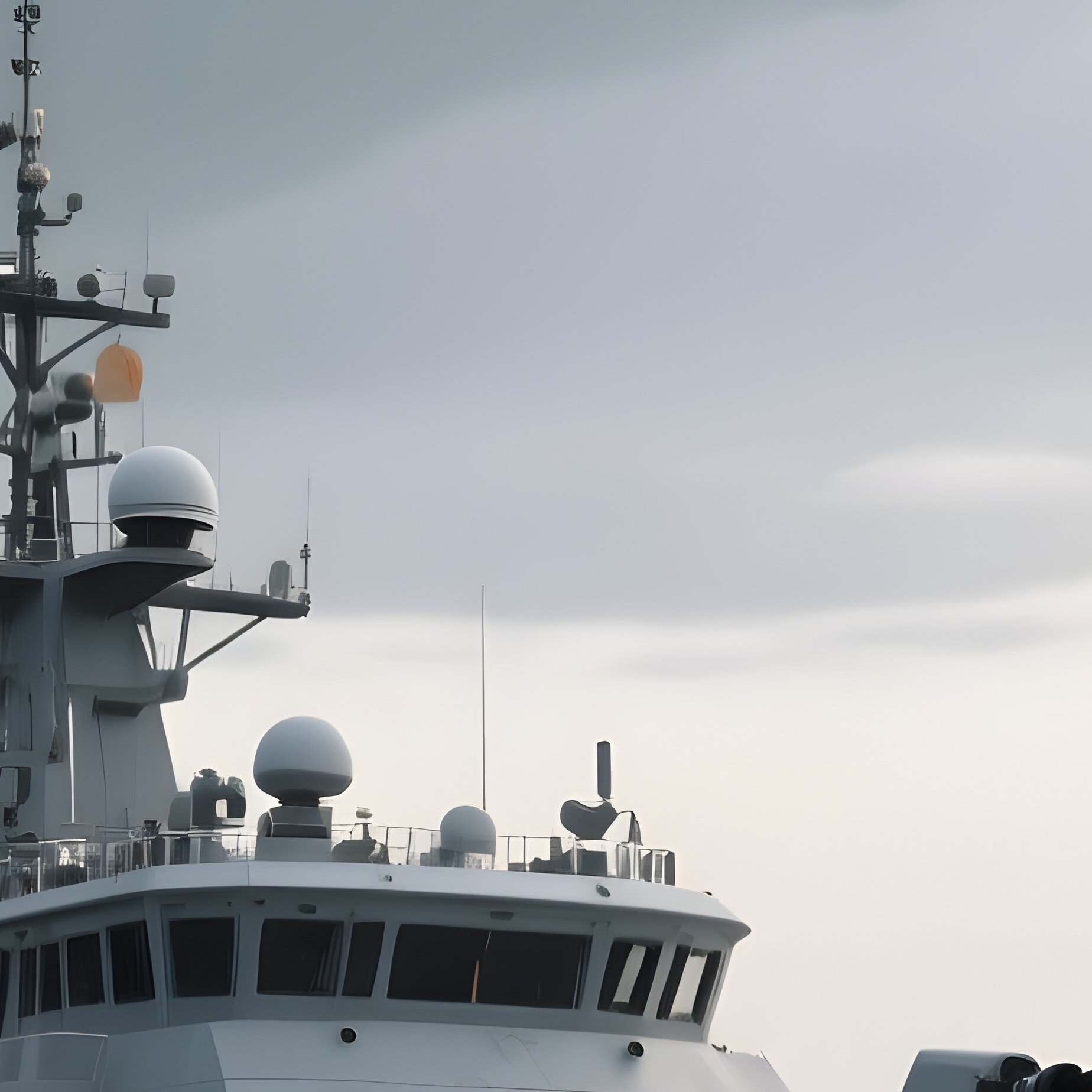 A Patrol Craft Scanning The Horizon Under Overcast Skies - Full Resolution Quality Preview