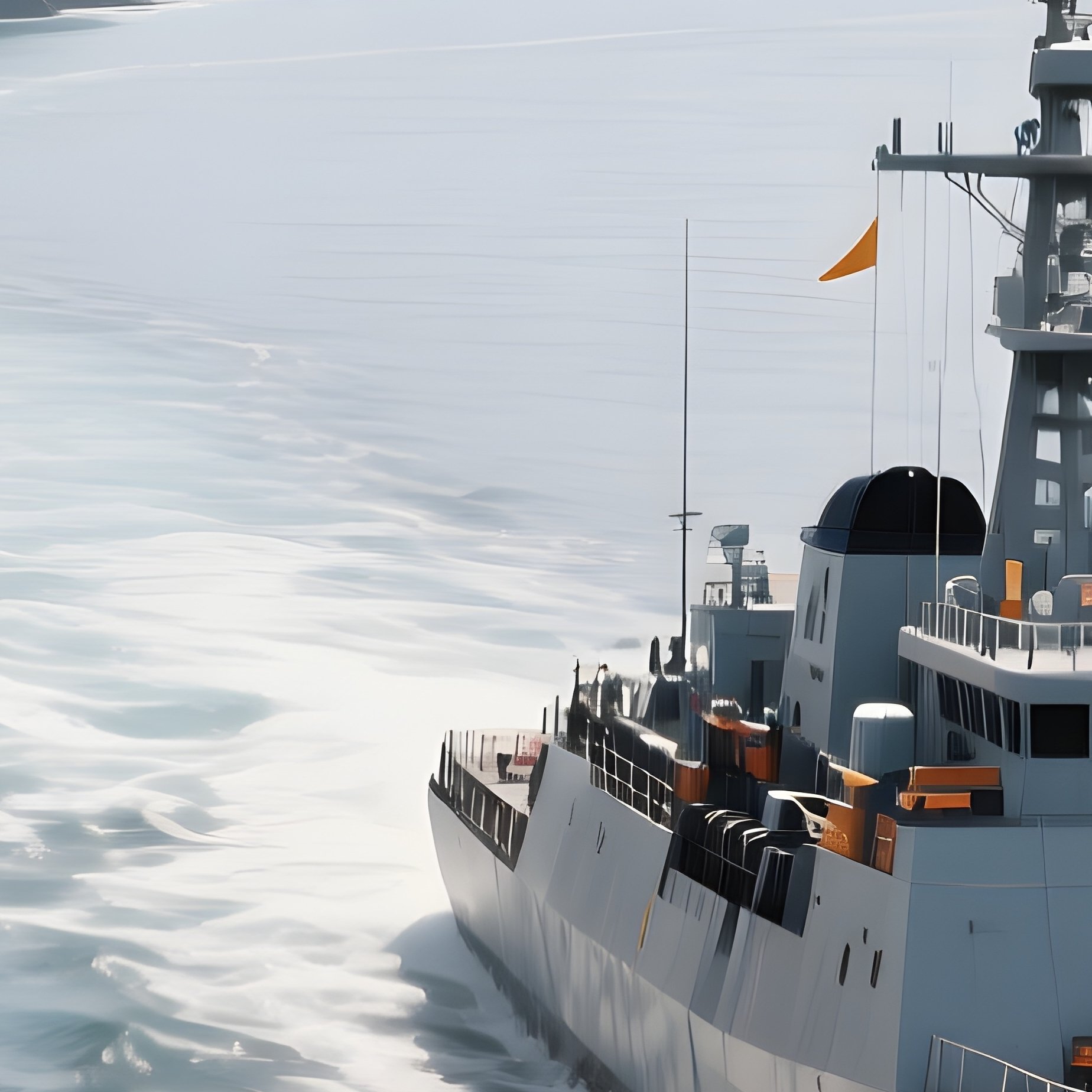 A Patrol Ship Navigating A Long Rocky Coastline - Full Resolution Quality Preview