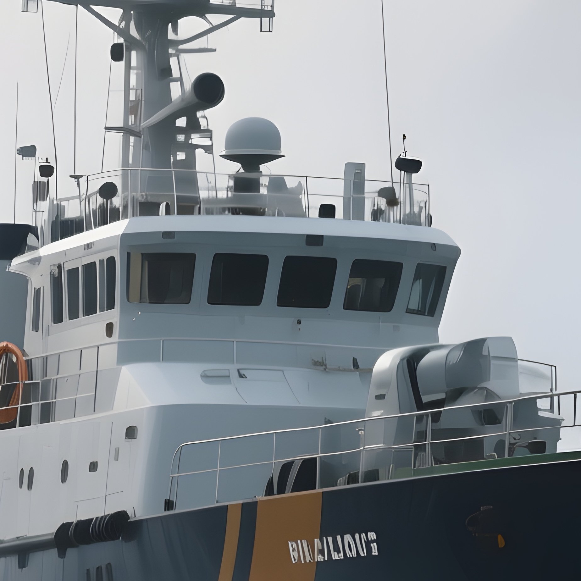 A Patrol Vessel Cutting Through Swirling Sea Fog - Full Resolution Quality Preview