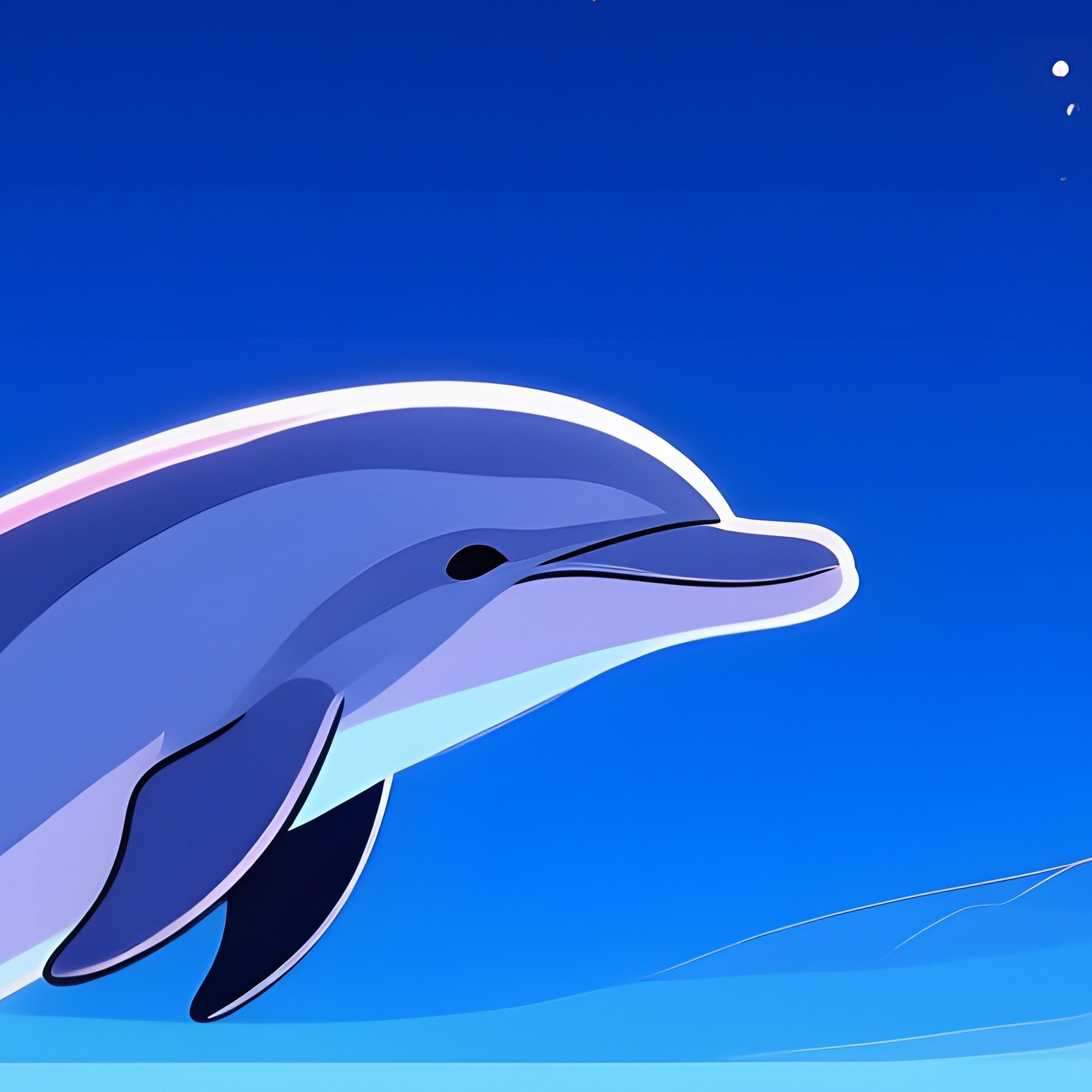 A Peaceful Night Scene Where Dolphins Swim Under A Starry Sky, Their Graceful Movements And The - Full Resolution Quality Preview