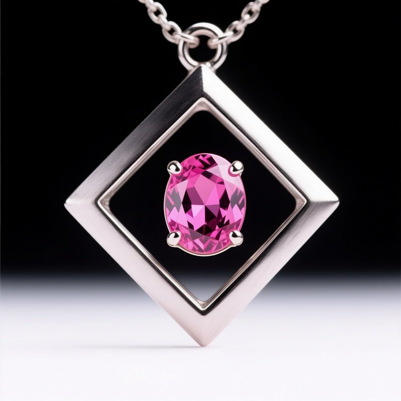 A Pendant Featuring A Large Pink Gemstone Jewelry Pendant