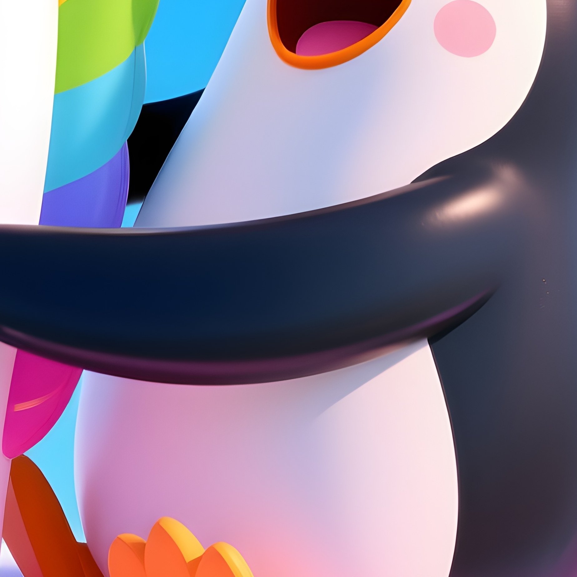 A Penguin Riding A Unicorn Floatie - Full Resolution Quality Preview