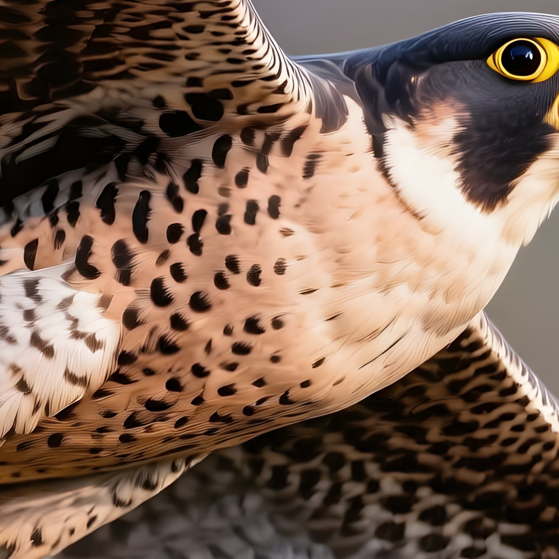 A Peregrine Falcon Calling Out With Wings Slightly Open In Flight - Full Resolution Quality Preview