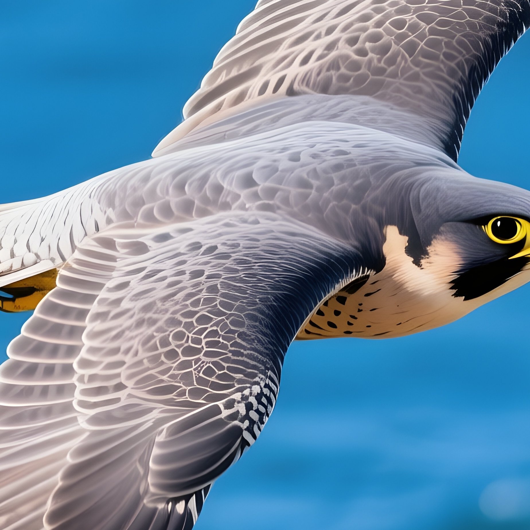 A Peregrine Falcon Circling Gracefully Over The Ocean - Full Resolution Quality Preview