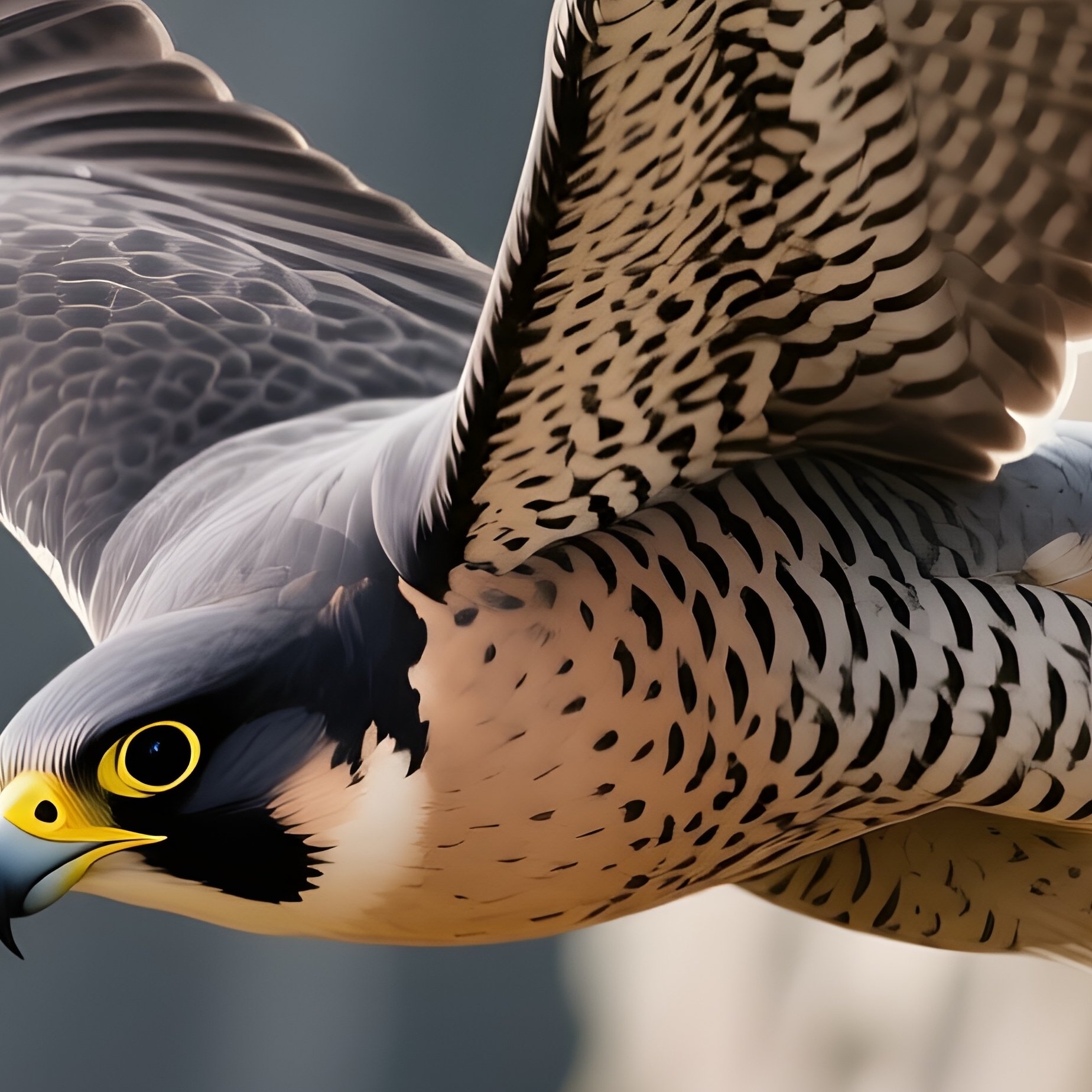 A Peregrine Falcon Diving At Full Speed Past A Cliff Face. - Full Resolution Quality Preview