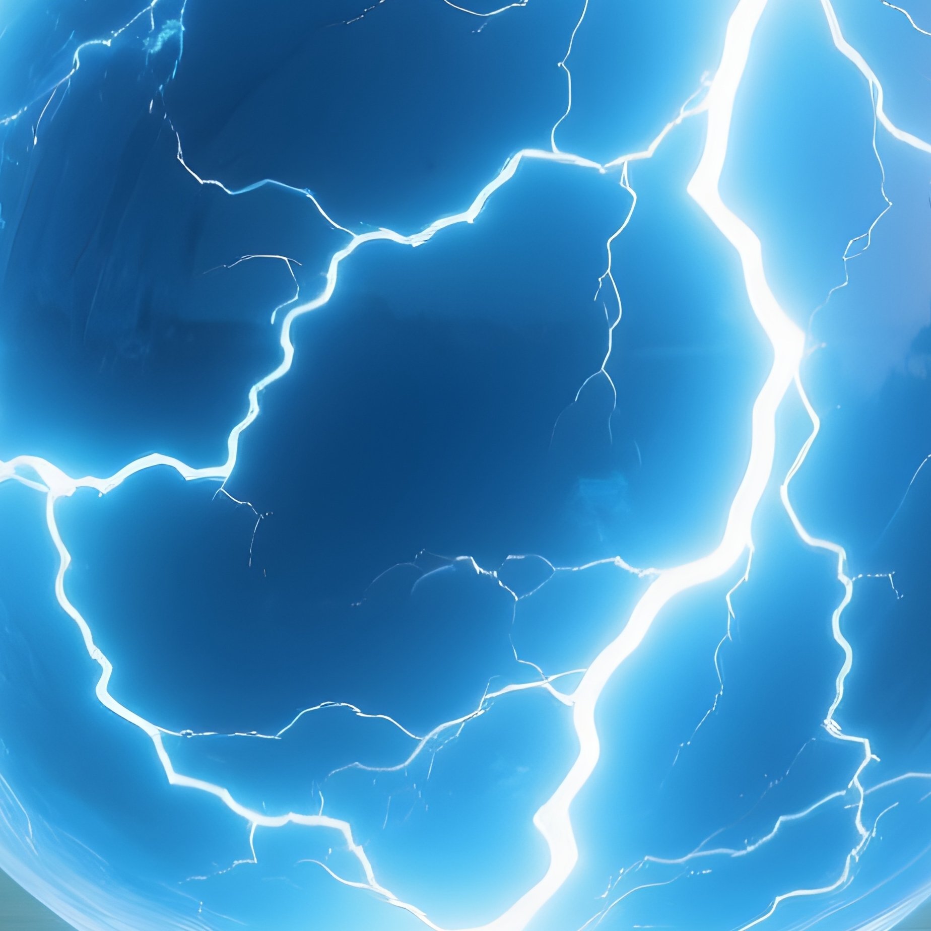 A Perfectly Spherical Lightning Ball Hovering Above A Field - Full Resolution Quality Preview