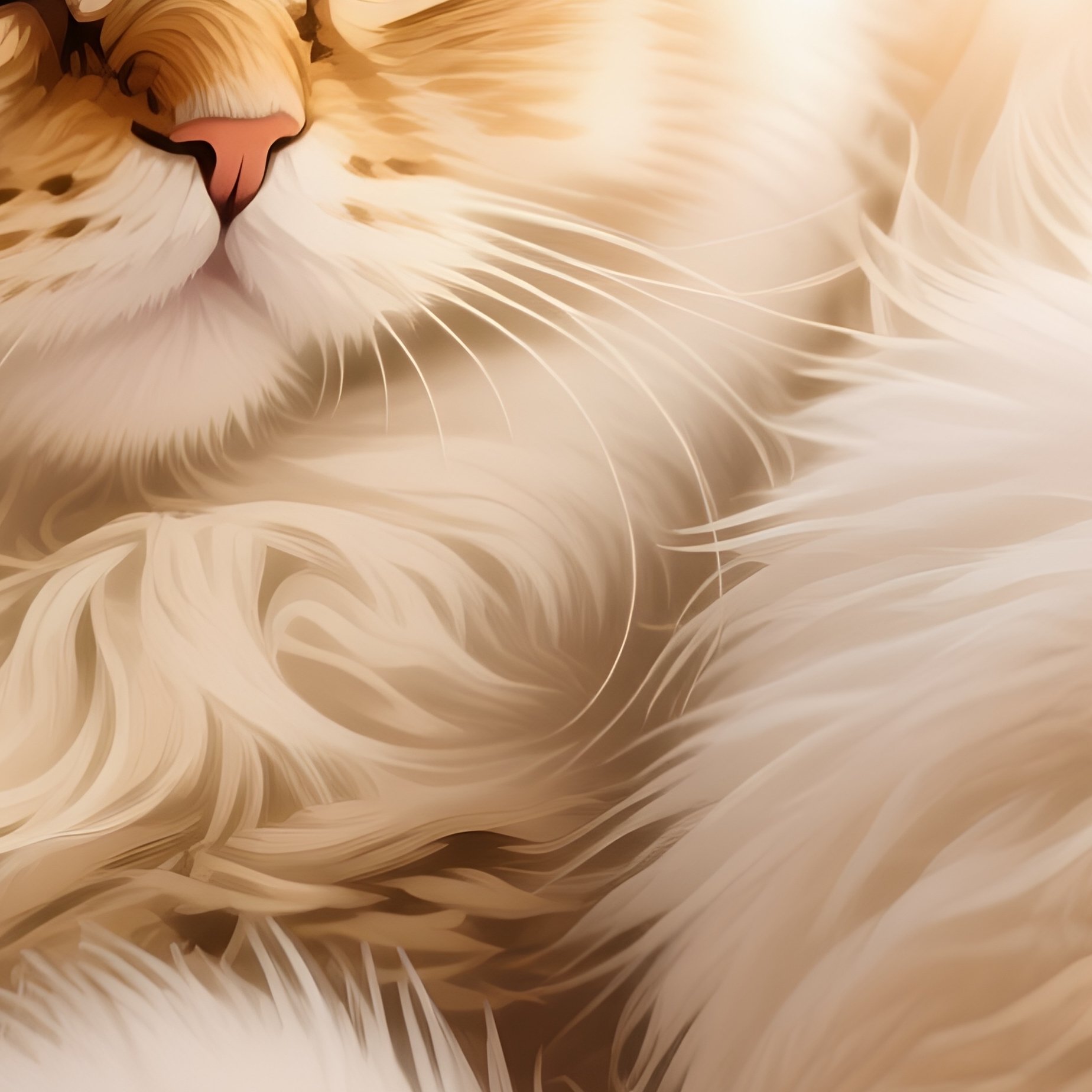 A Persian Cat Cuddled Up Digital Art - Full Resolution Quality Preview
