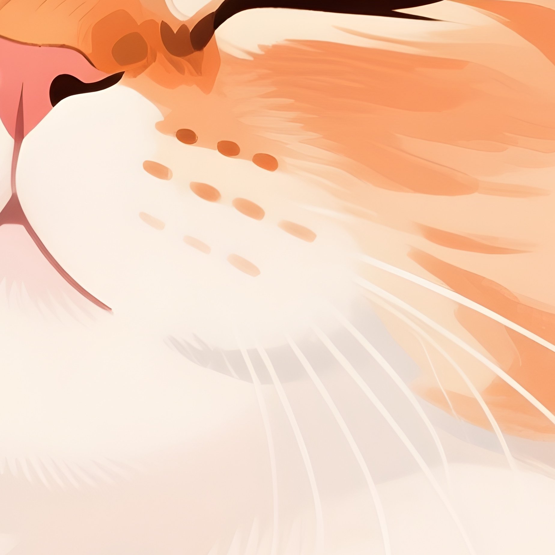 A Persian Cat Illustration With Half Closed Eyes - Full Resolution Quality Preview