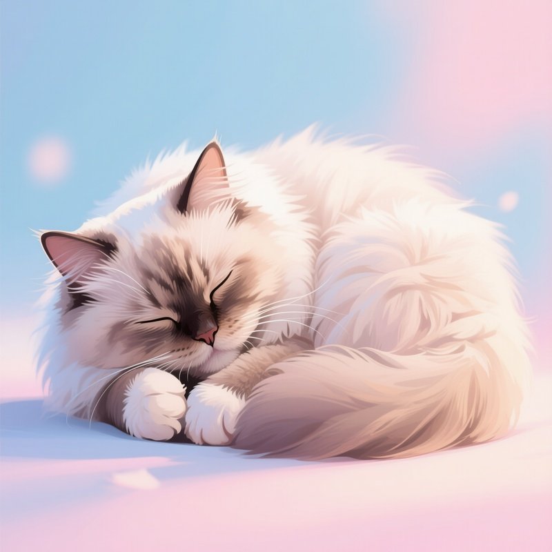 A Persian Cat In A Loaf Position Digital Art