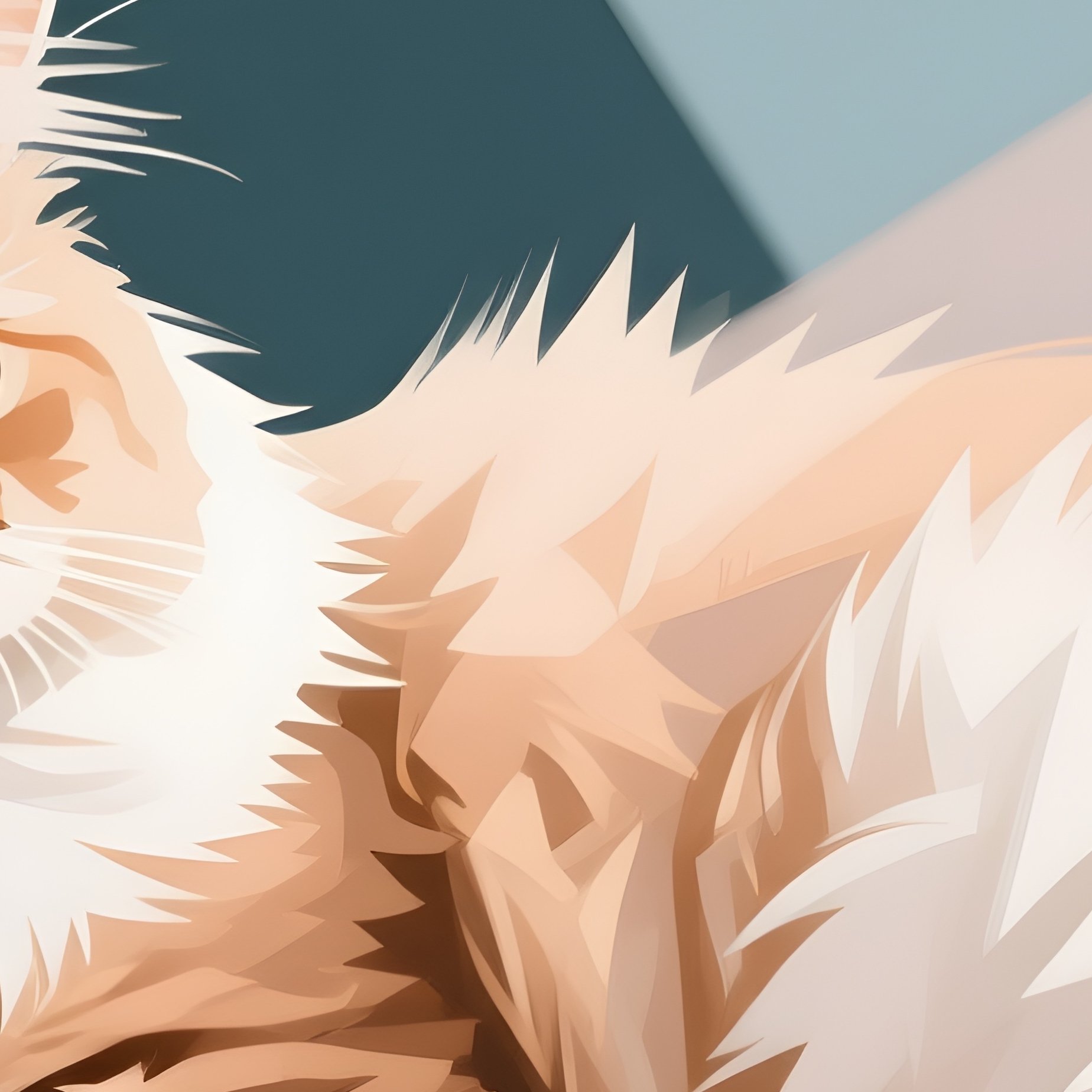 A Persian Cat Laying On Side With Paws Curved In A Digital Artwork - Full Resolution Quality Preview