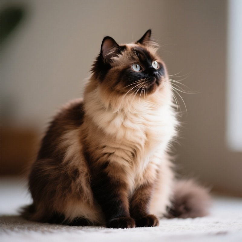 A Persian Cat Sitting With Tilted Head