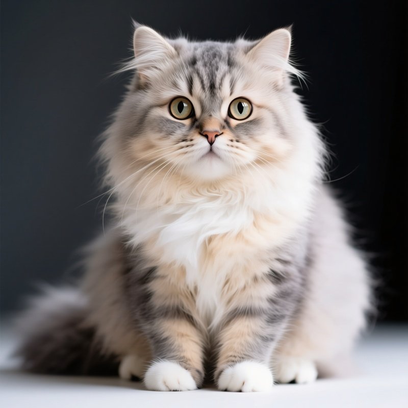 A Persian Cat Sitting With Wide Curious Eyes