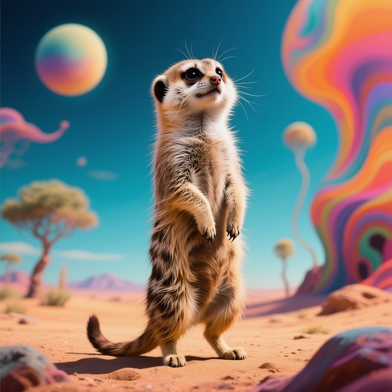 A Persian Cat Standing On Hind Legs Like A Meerkat