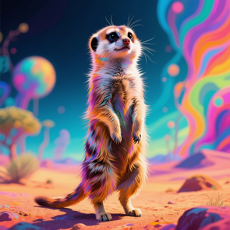 A Persian Cat Standing On Hind Legs Like A Meerkat